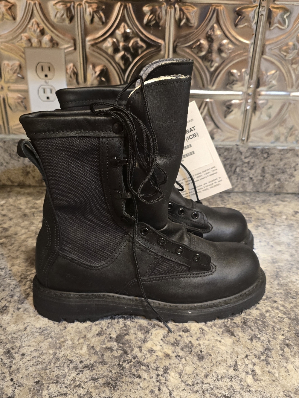 New VTG Belleville Boots Mens Black GICB Military Combat Gore-Tex Made in USA 6R